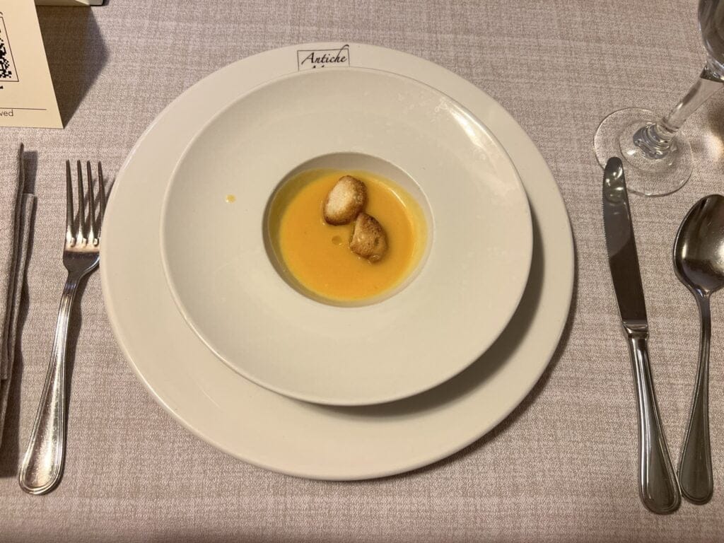 Supa de dovleac, Restaurant Antiche Mura, Polignano a Mare